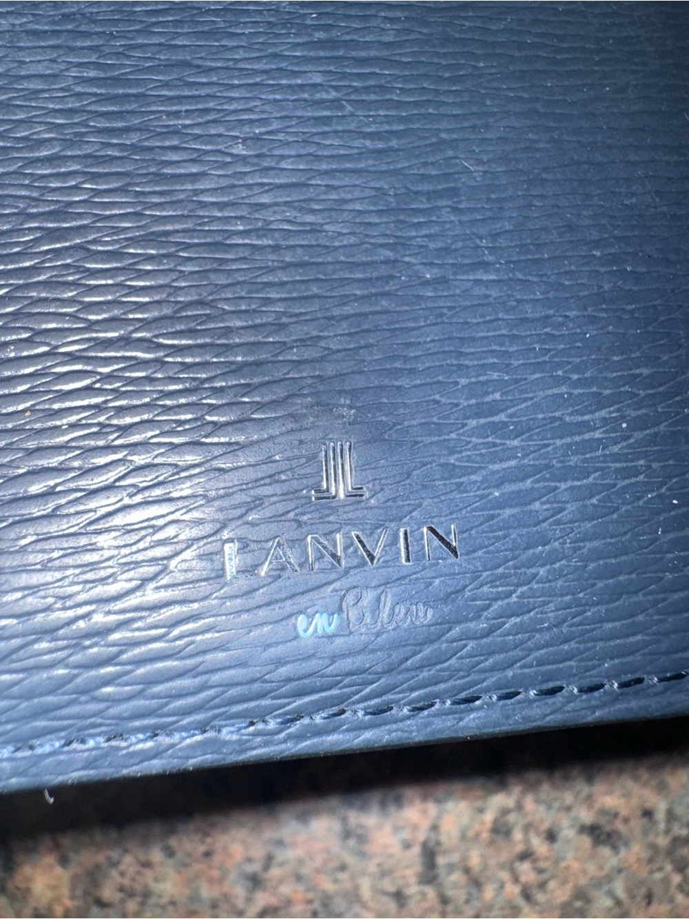 Lanvin en blue "Wagram" navy leather Bifold Wallet ✅AUTHENTIC - Picture 10 of 11